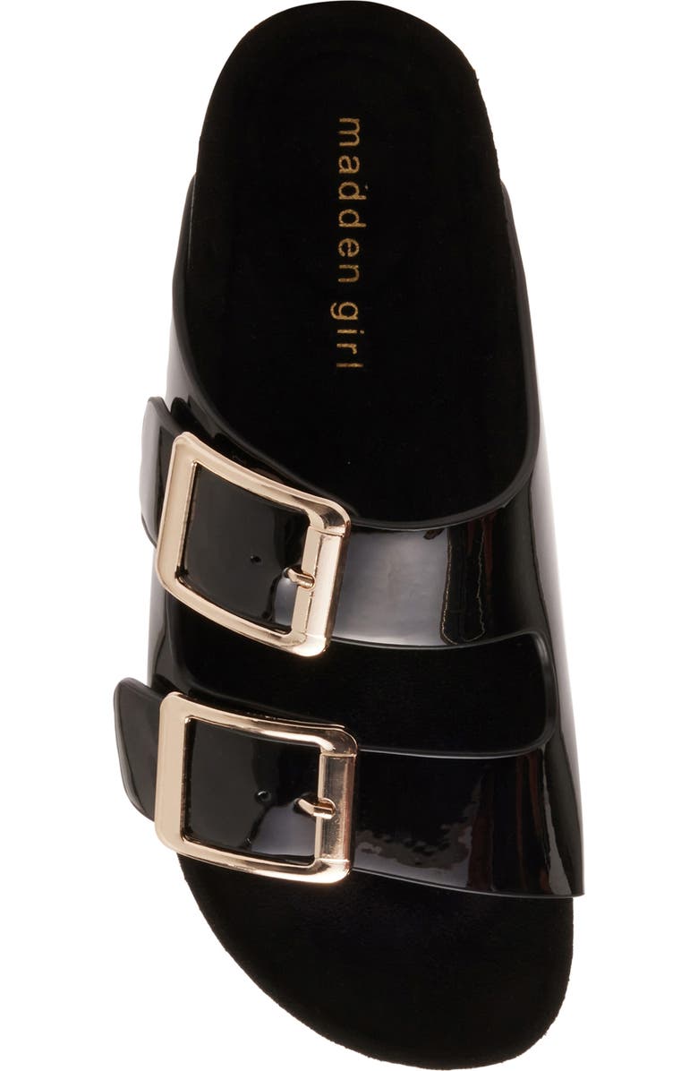 Madden Girl Bodiee Slide Sandal, Alternate, color, Black Patent