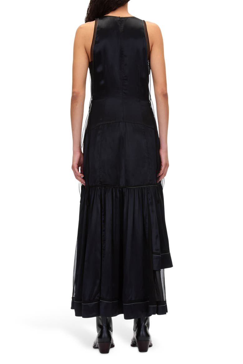 Liquid Satin Sleeveless Gown, Alternate, color, BLACK