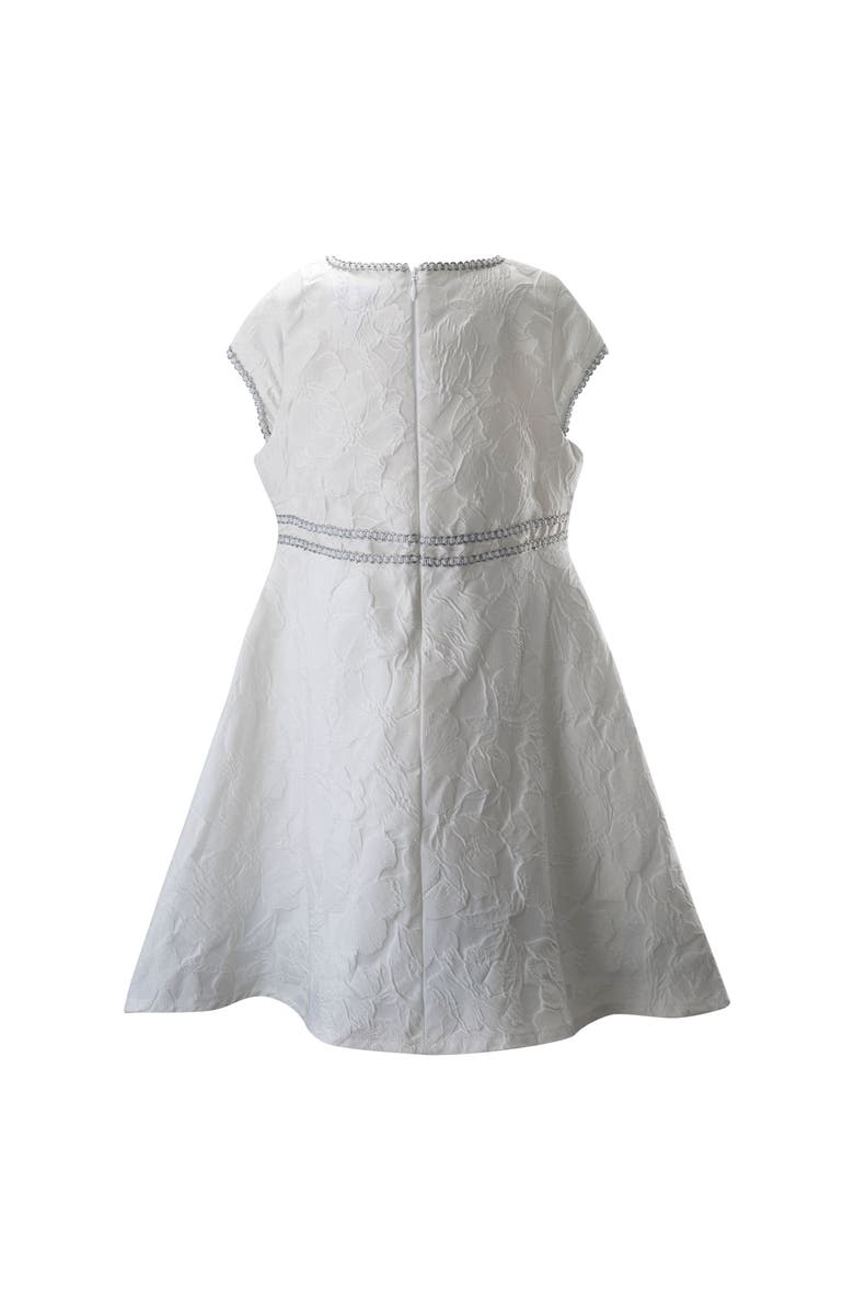 Rachel Riley Sparkle Trim Damask Dress, Alternate, color,