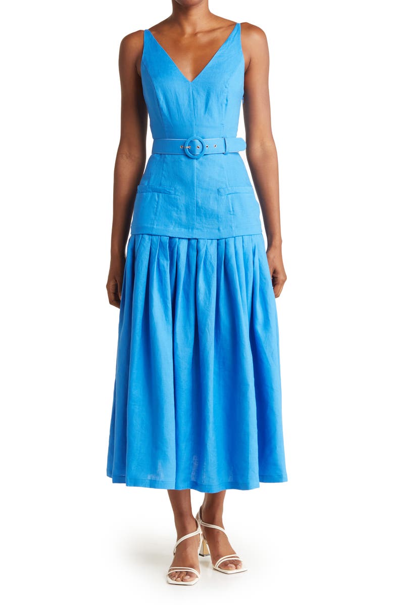 NICHOLAS Clemence Pleated Mid Dress, Main, color,