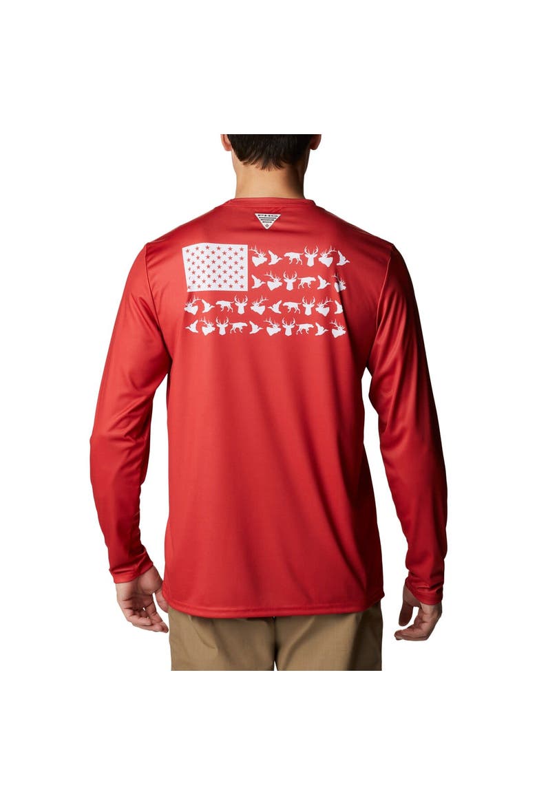 Men's Columbia Scarlet Nebraska Huskers Terminal Shot Omni-Shade Omni-Wick Long Sleeve T-Shirt, Alternate, color, Scarlet