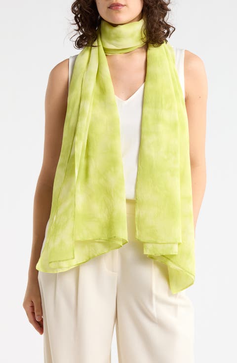 Hand Dyed Georgette Silk Scarf