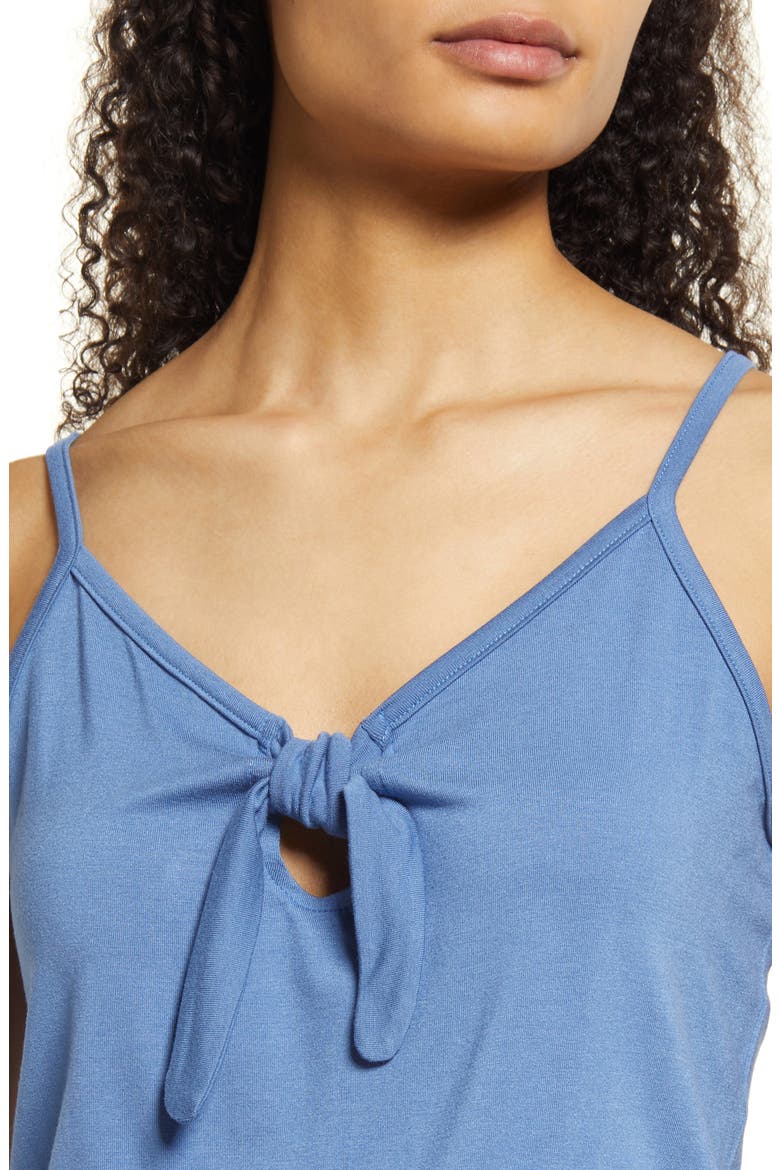 Tie Front Maxi Sundress, Alternate, color, DENIM