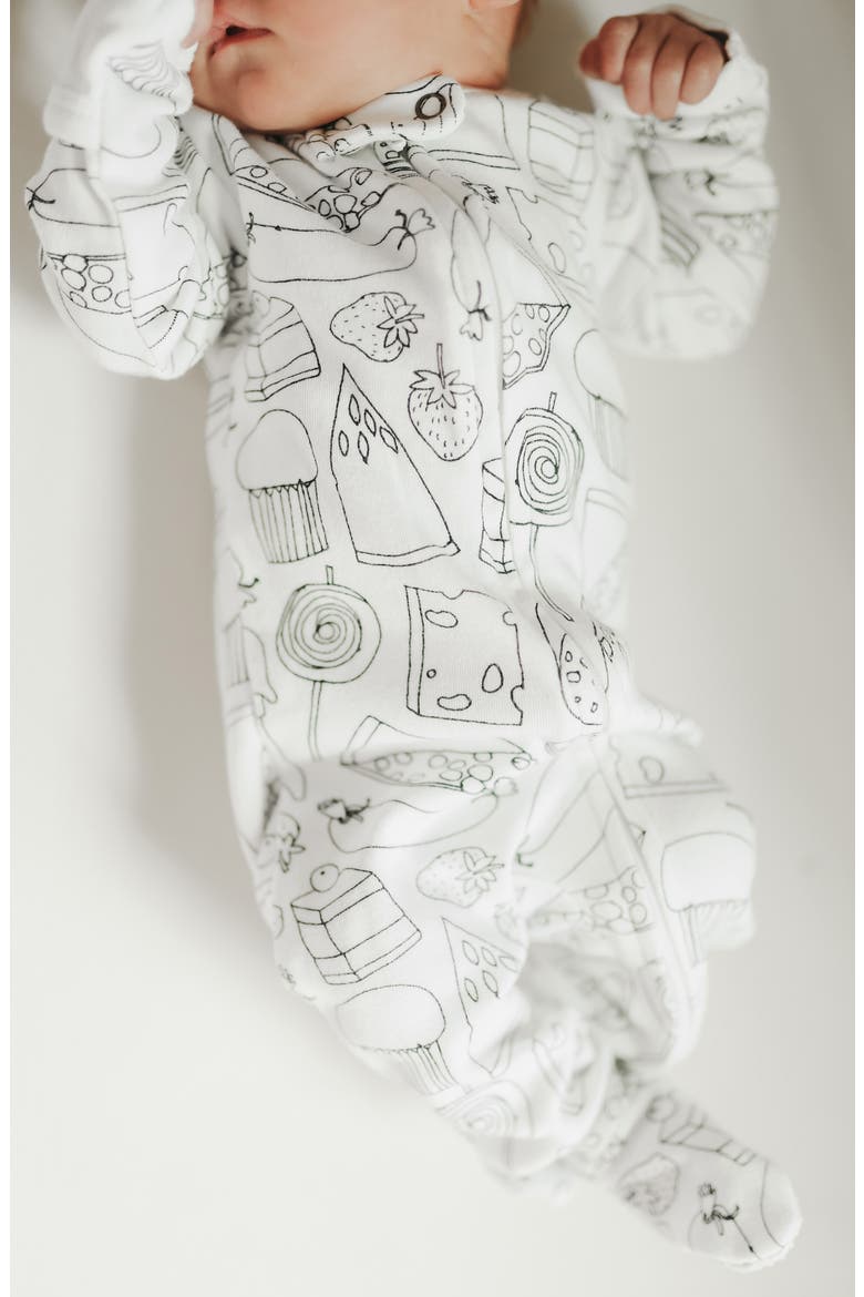 x 'The Very Hungry Caterpillar™' Fitted One-Piece Organic Cotton Footie Pajamas, Alternate, color, SNACKS
