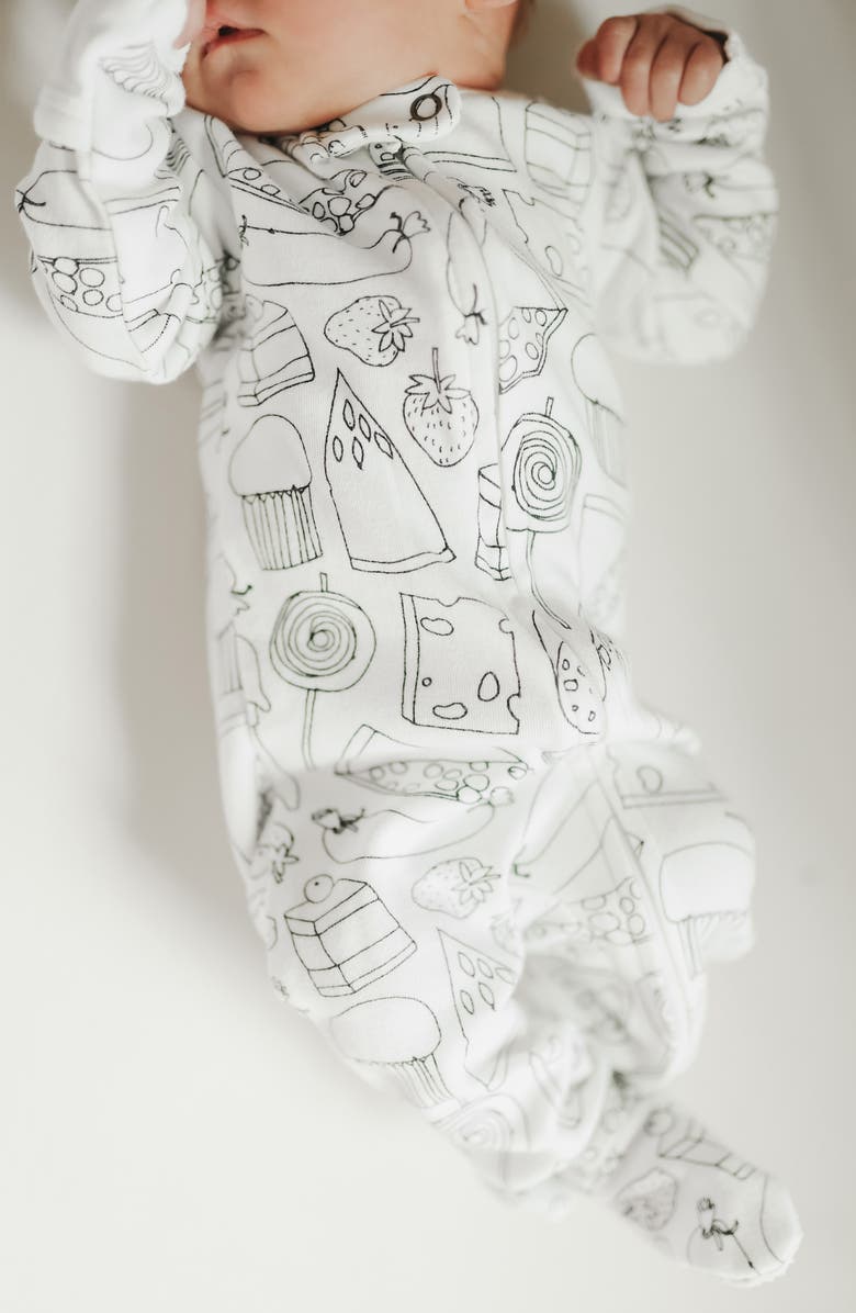 L'ovedbaby x 'The Very Hungry Caterpillar<sup>™</sup>' Fitted One-Piece Organic Cotton Footie Pajamas, Alternate, color, 