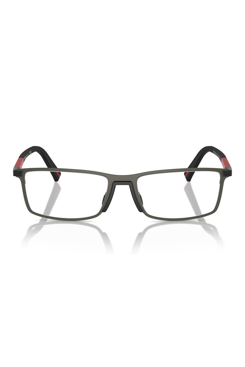 55mm Rectangular Optical Glasses, Main, color, GREY RUBBER