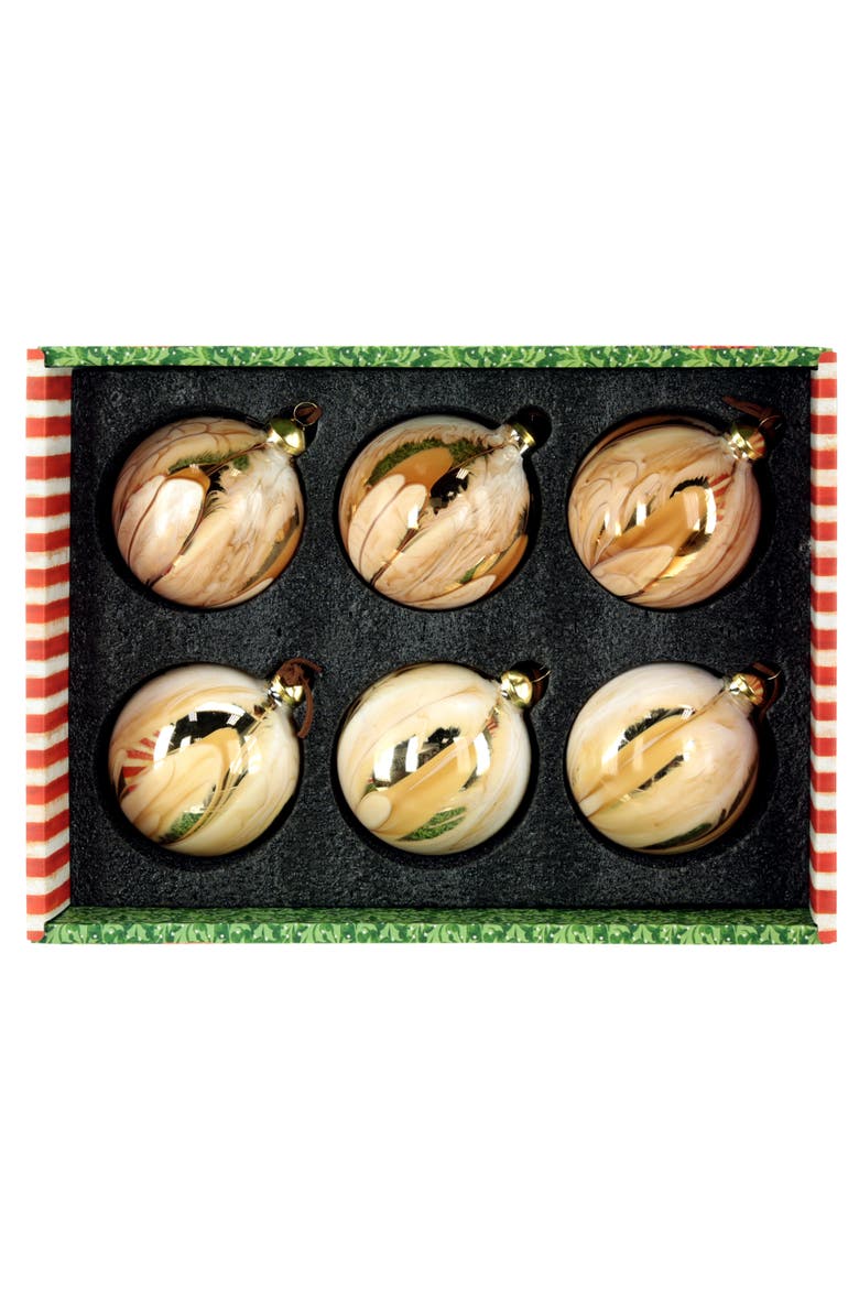 Swirled Classic Ornament, Box of 6, Alternate, color, Cream