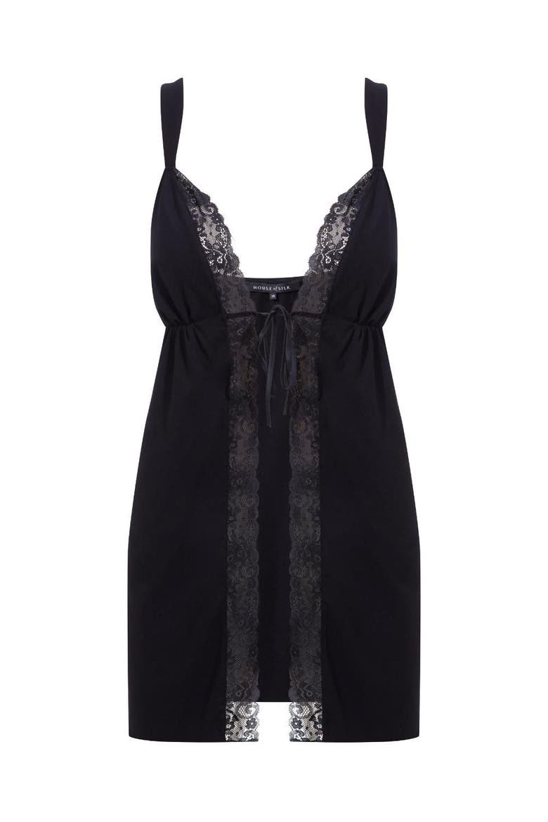 Mia Babydoll & Thong Set, Alternate, color, Black