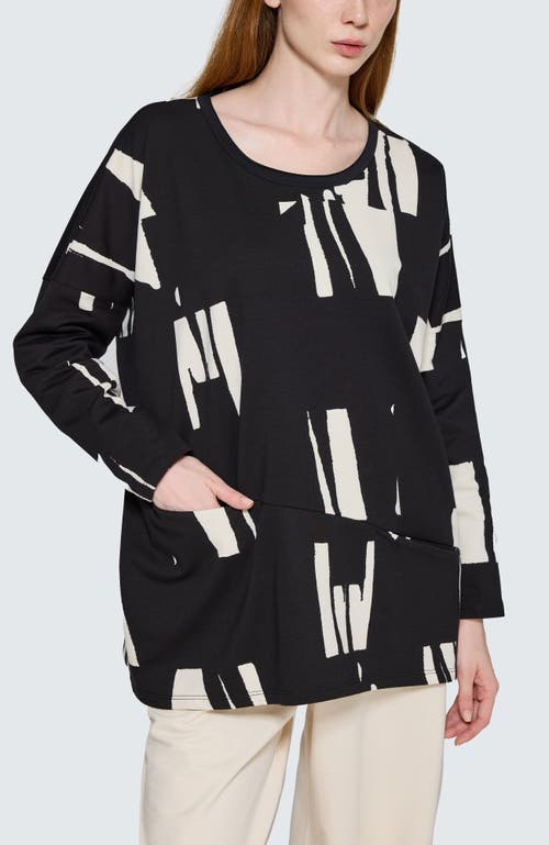 Luukaa Marilla Printed Pocket Tunic In Black