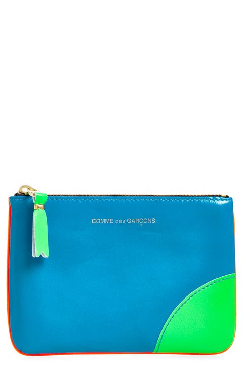 Super Fluo Leather Line Zip Pouch
