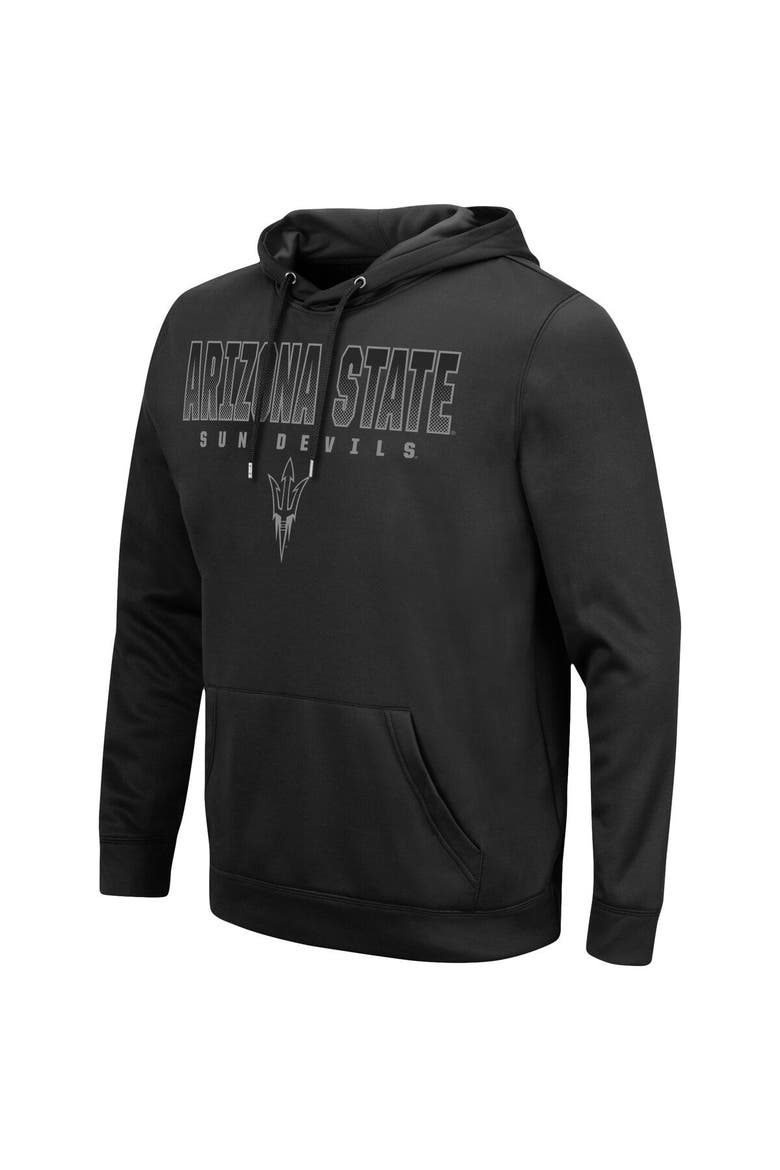 Men's Colosseum Black Arizona State Sun Devils Blackout 3.0 Pullover Hoodie, Alternate, color, Black