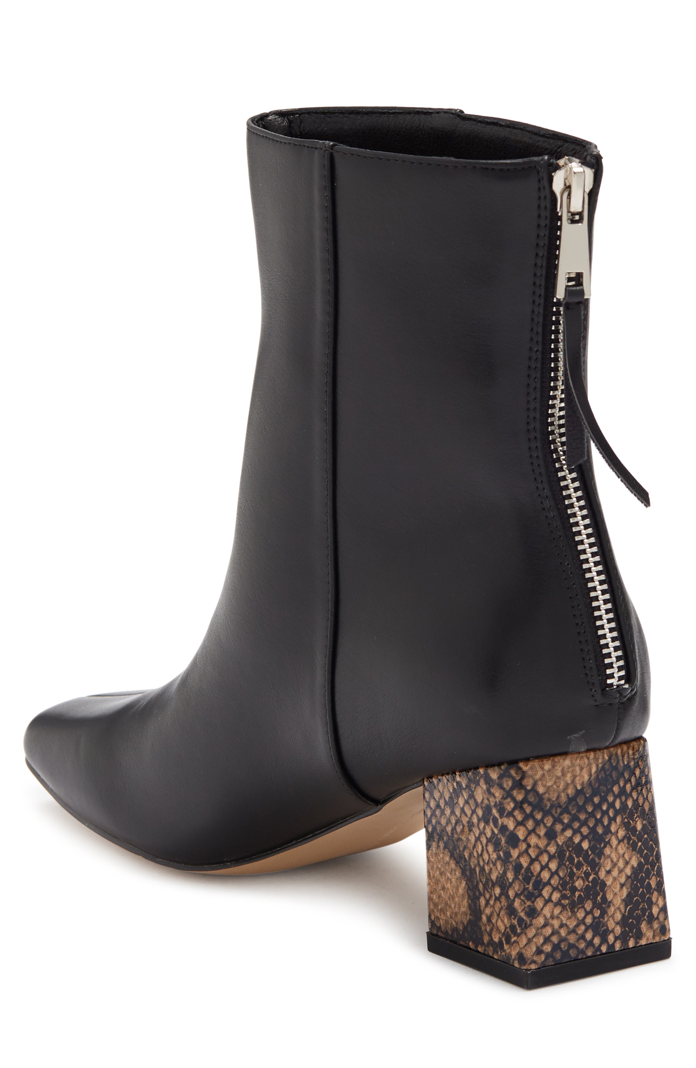French Connection Zip Back Contrast Heel Boot, Alternate, color, 
