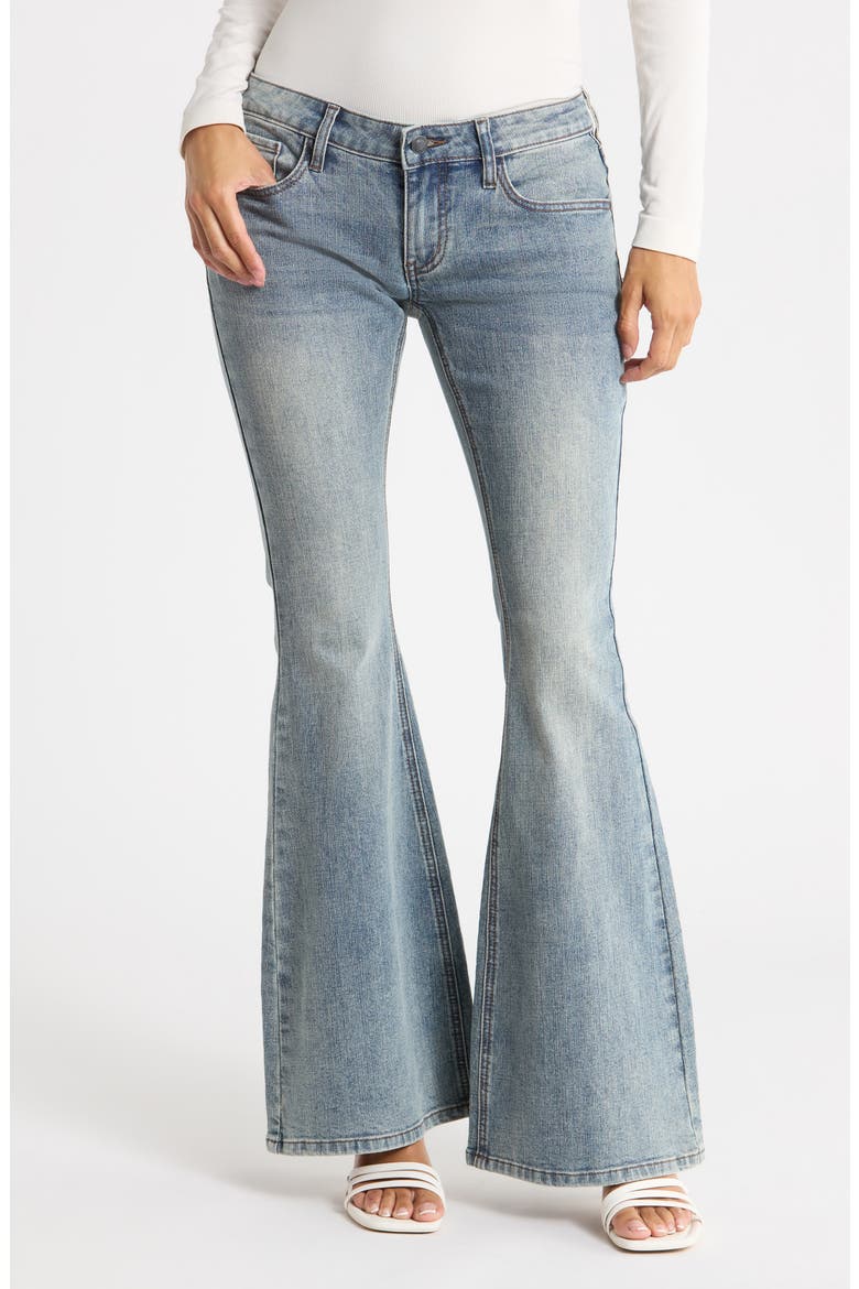 Ultra Low Rise Flare Jeans, Main, color, LIGHT WASH
