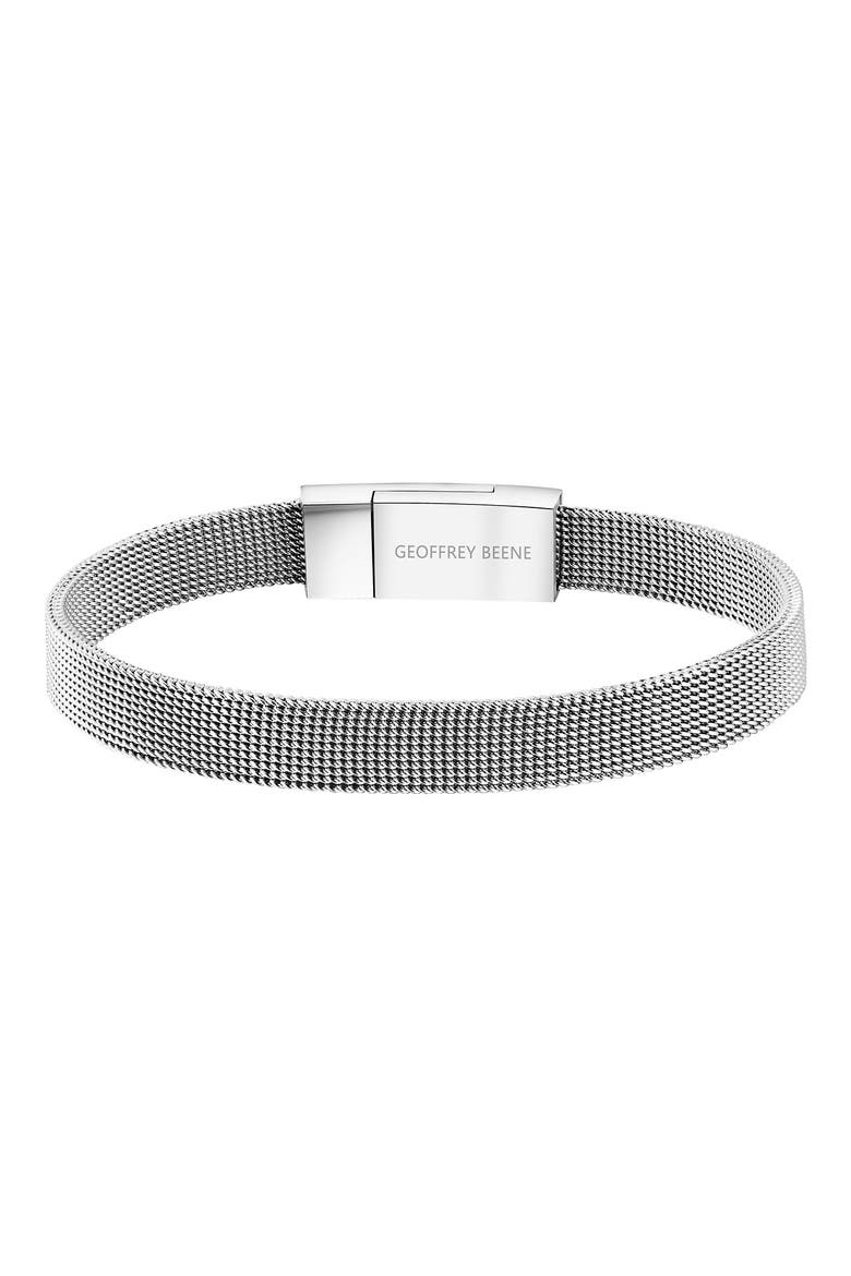 Men's Stainless Steel Mesh Chain Bracelet, Alternate, color, SILVER