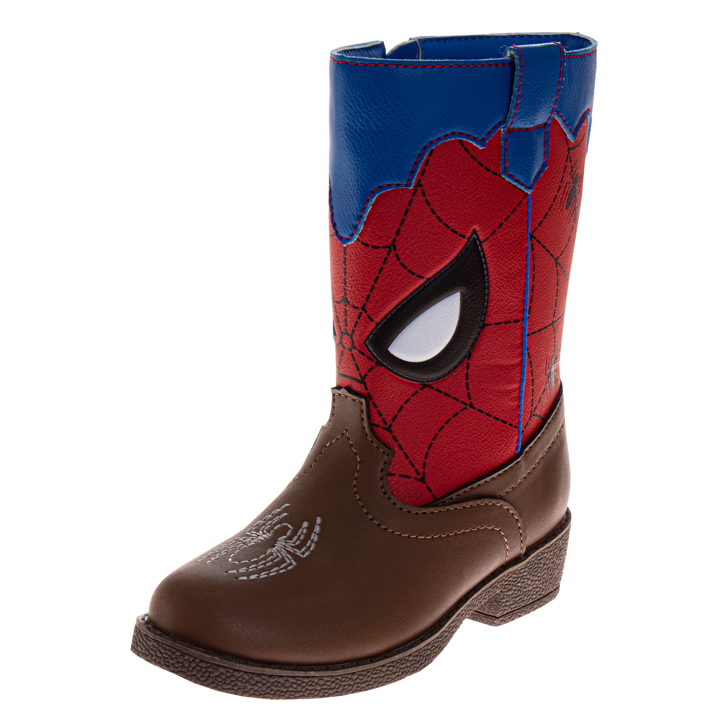 Spider-Man Cowboy Boots Boys Web-Slinger Western Style, Main, color, Brown Red