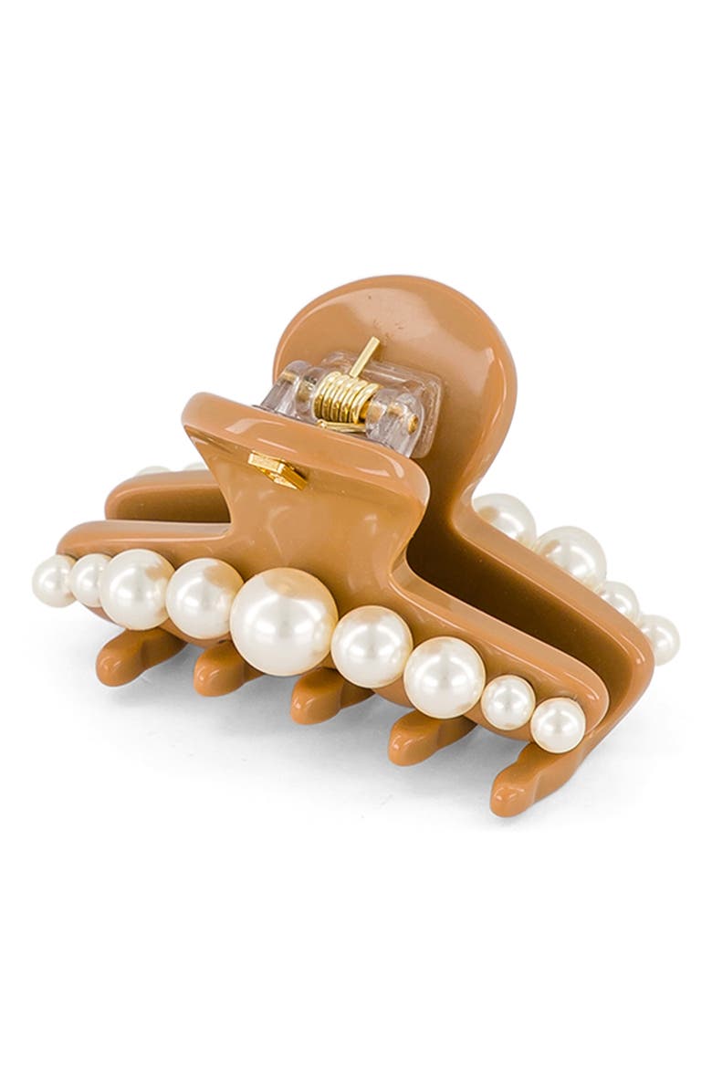 Alexandre de Paris Imitation Pearl Claw Clip, Main, color,