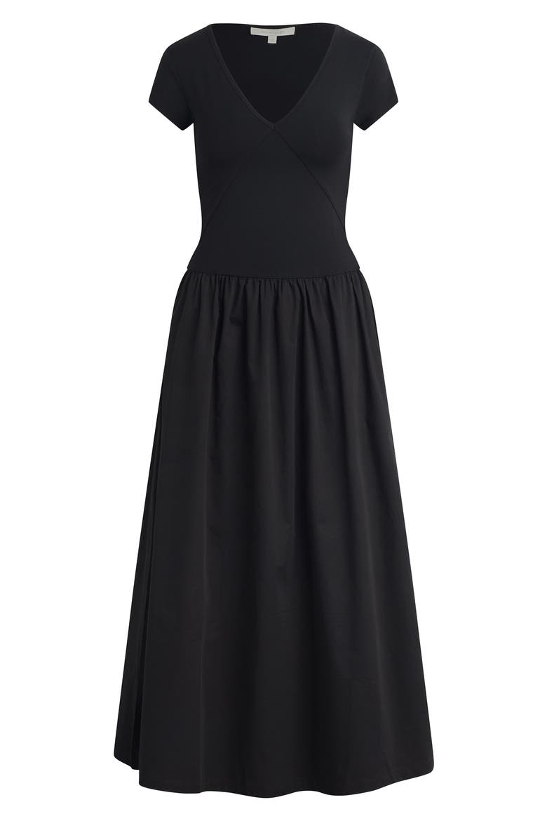 The Madison Mixed Media Dress, Alternate, color, BLACK