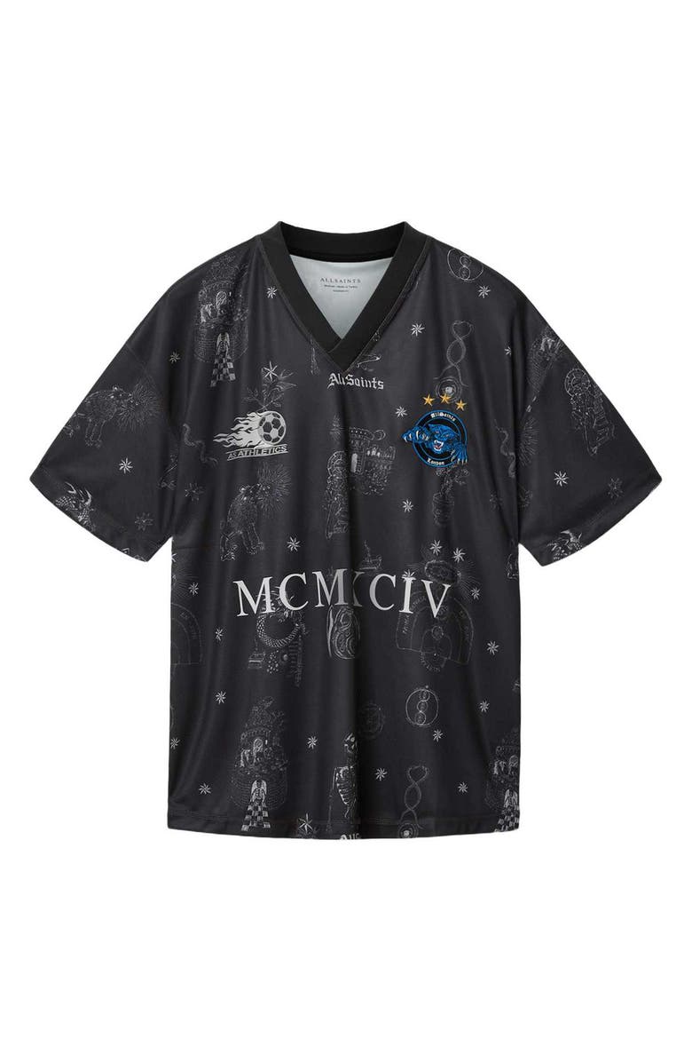 AllSaints Terra Soccer Jersey, Alternate, color, Jet Black
