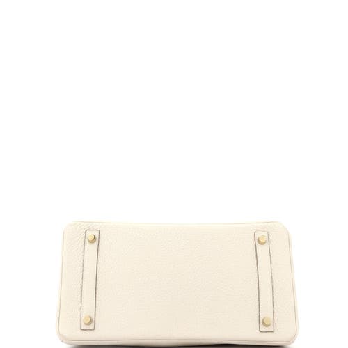 Pre-owned Hermes  Hermes Birkin Handbag Light Togo With Gold Hardware 30 In White