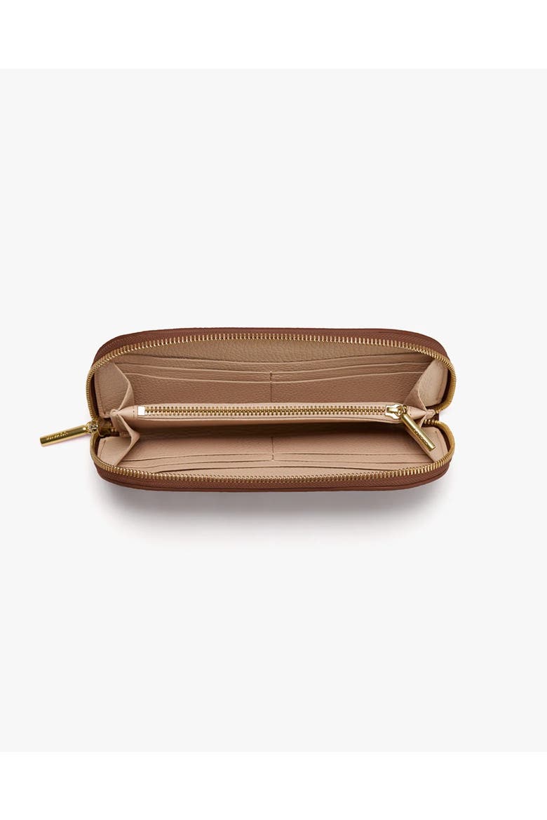 Curved Zip Wallet, Alternate, color, Dark Chestnut