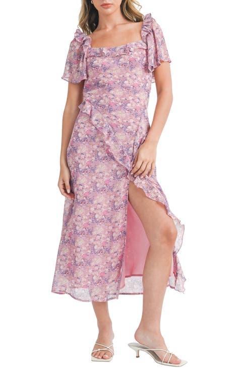 Floral Ruffle Midi Dress