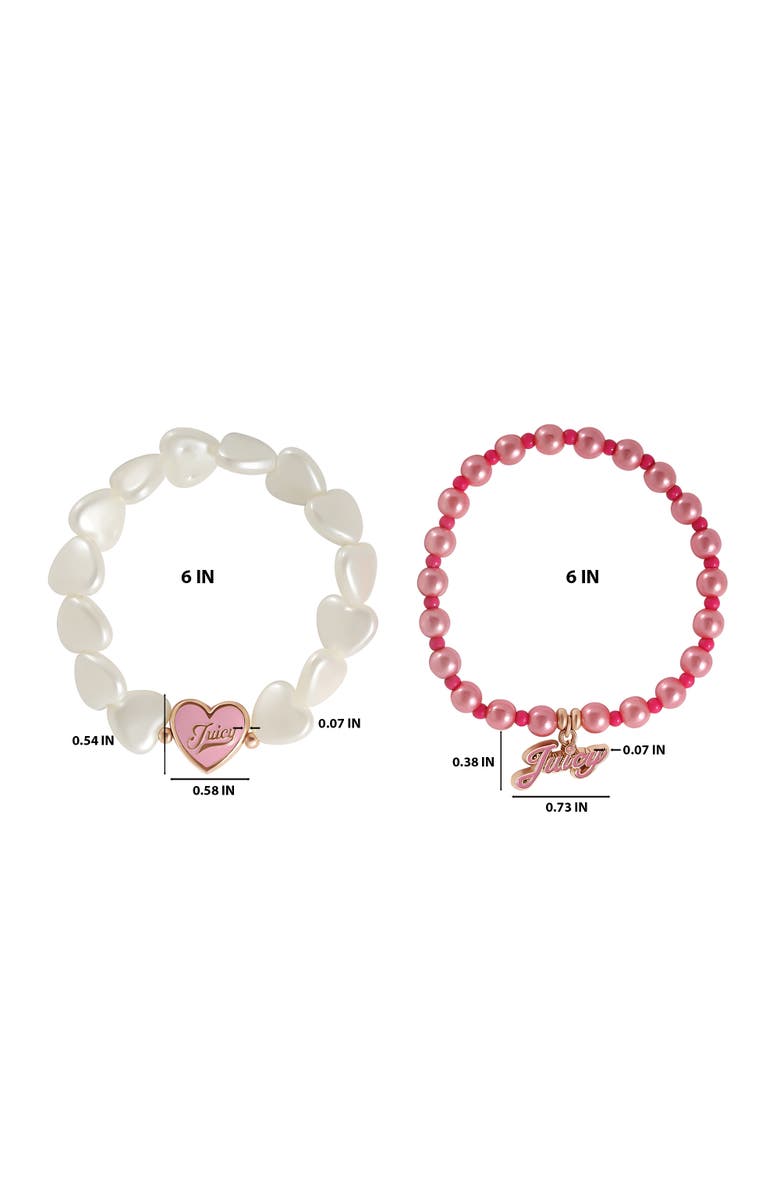 Juicy Couture Kids Kids Pink & White Bracelet Duo, Alternate, color, Red, White, Pink