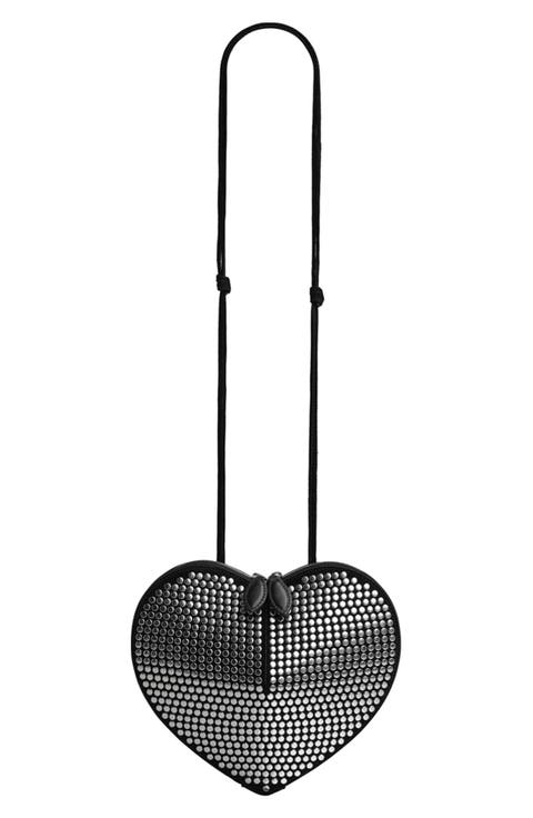 Le Cœur Studded Suede Crossbody Bag