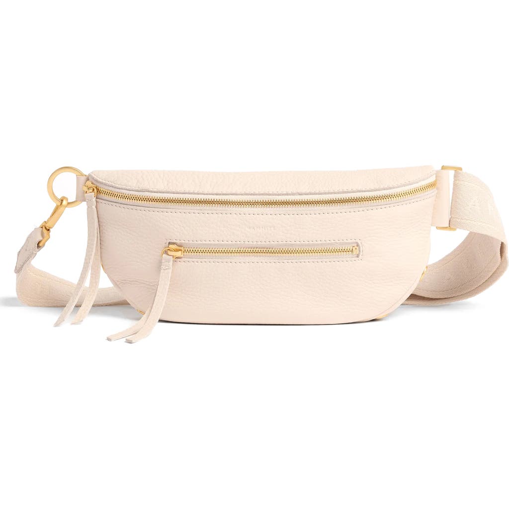 Hammitt Charles Crossbody Calla Lily White Brushed Gold Med In Burgundy