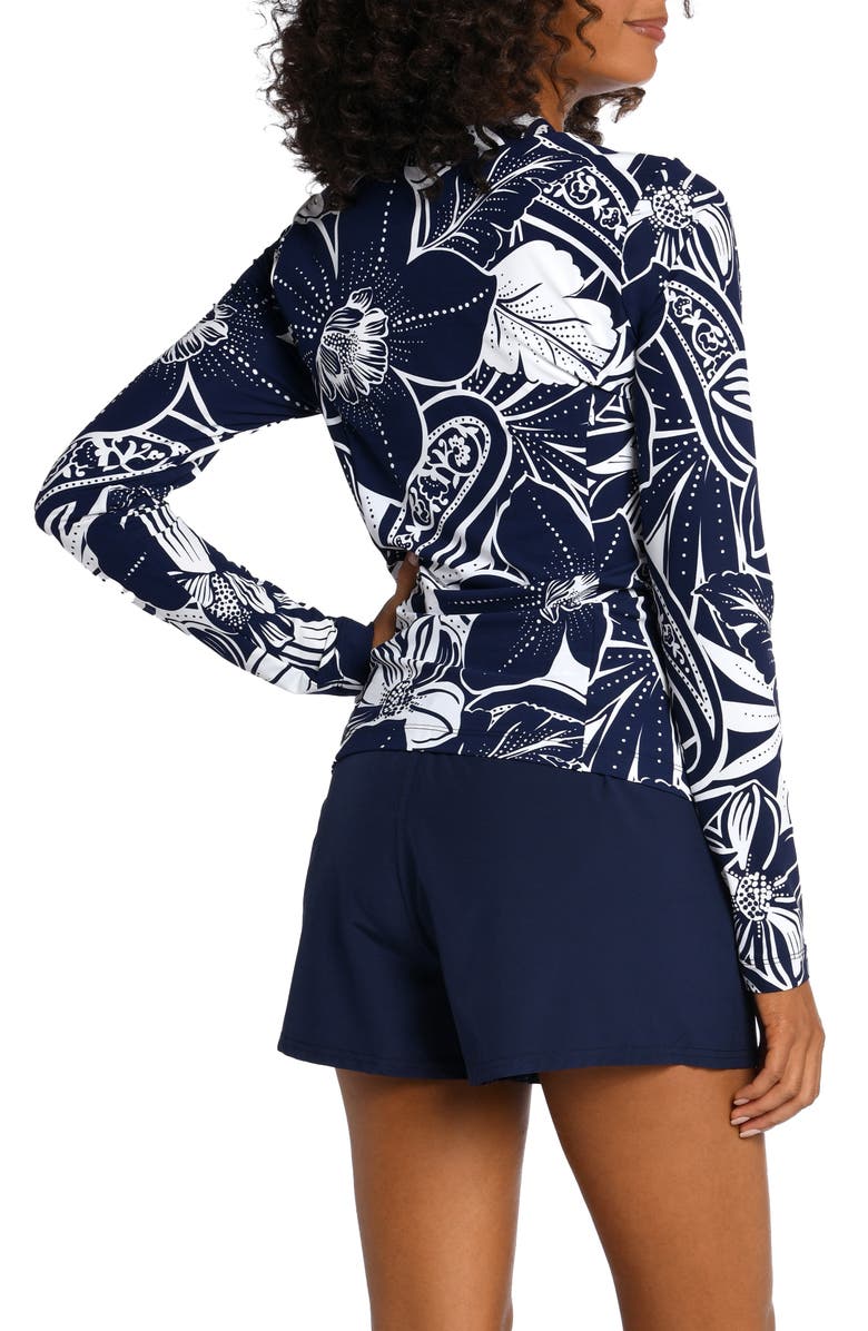 La Blanca Playa Print Half-Zip Rashguard, Alternate, color, 