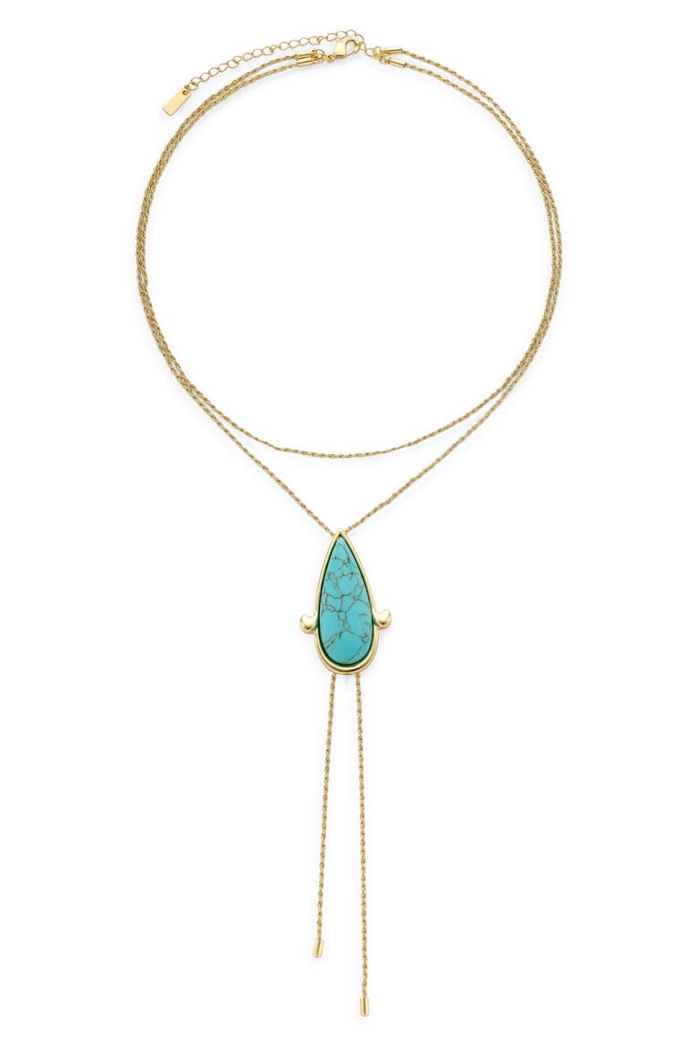 Paloma Layered Necklace, Main, color, GOLD/ TURQUOISE