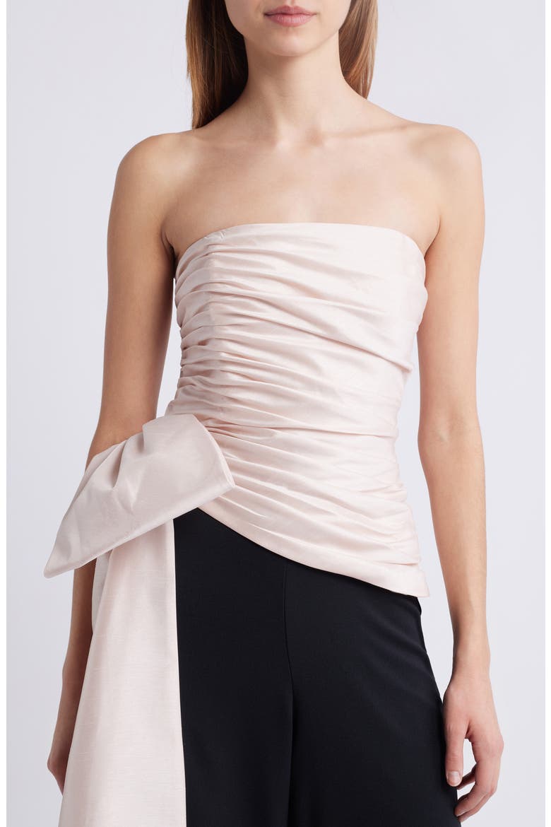 Ruched Strapless Jumpsuit, Alternate, color, CHAMPAGNE/ BLACK