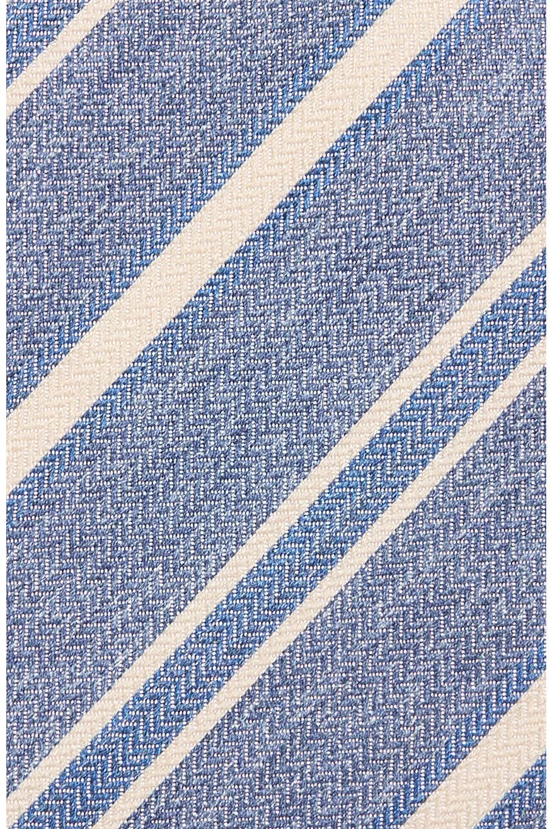 Stripe Herringbone Silk Tie, Alternate, color, DENIM