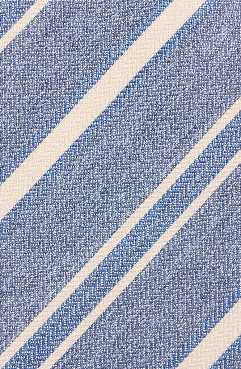 David Donahue Stripe Herringbone Silk Tie, Alternate, color, Denim