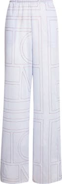 TOTEME Monogram Embroidered Pull-On Pants