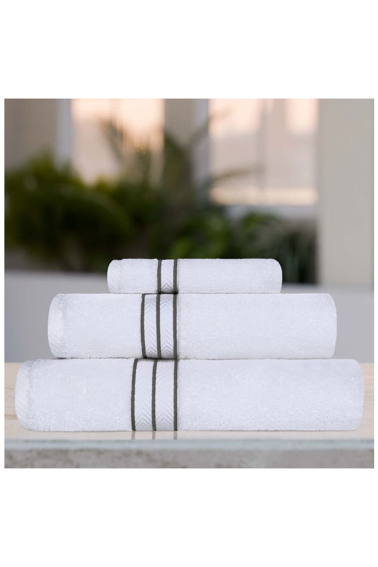 3-Piece Turkish Cotton Towel Set, Alternate, color, CHARCOAL