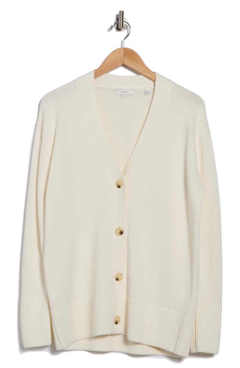 Vince Weekend Wool Blend Cardigan, Alternate, color, Off White