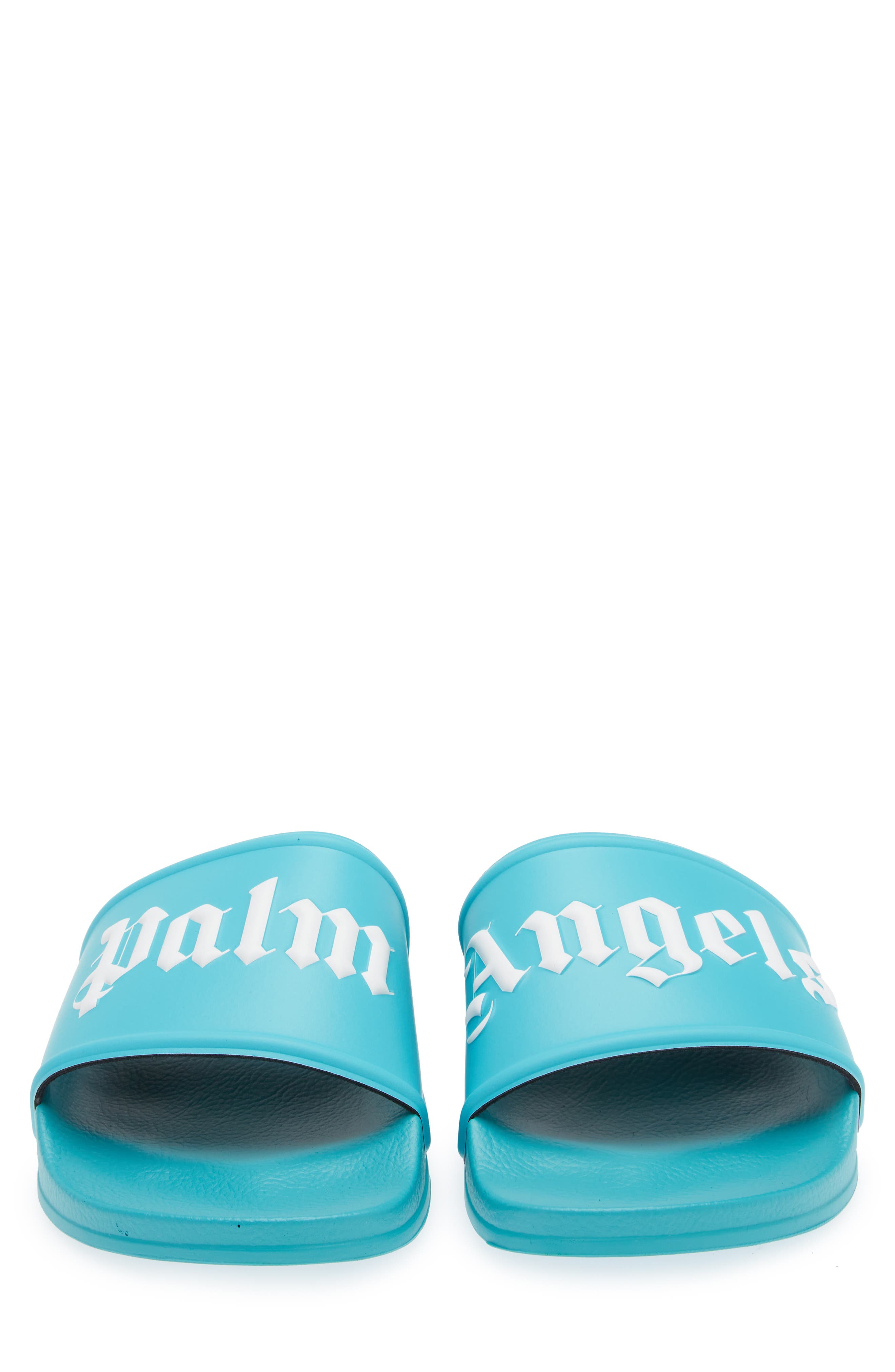 Palm Angels Logo Embossed Pool Slide Sandal, Alternate, color, 