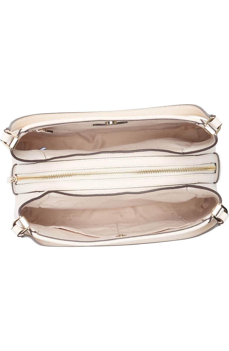 Kate Spade New York leila straw medium triple compartment shoulder bag, Alternate, color, Parchment Multi