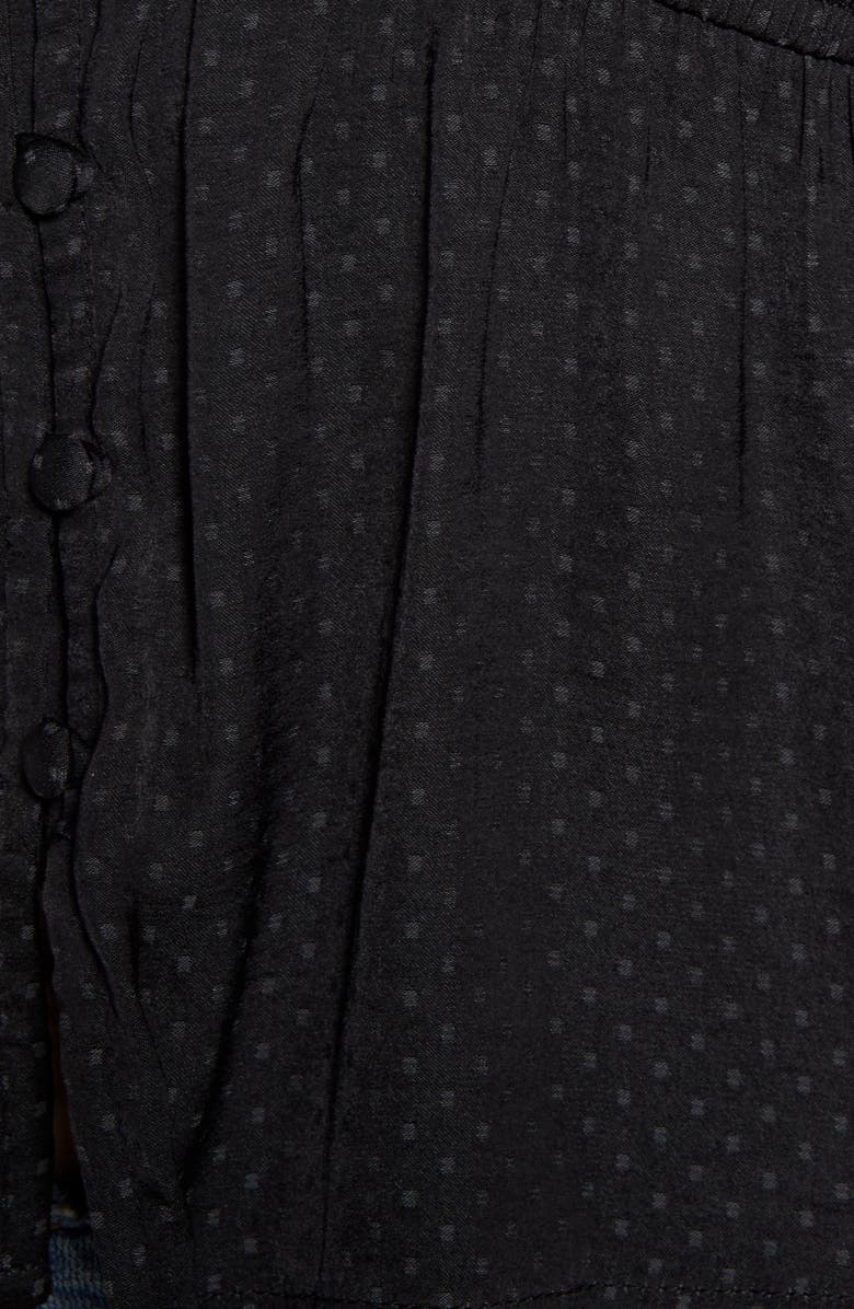 Ten Sixty Sherman Shirred Sleeve Jacquard Dot Top, Alternate, color,