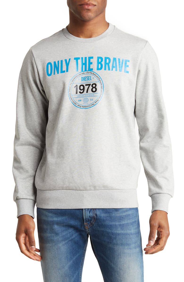 DIESEL<sup>®</sup> Only the Brave Cotton Blend Pullover Sweatshirt, Main, color,