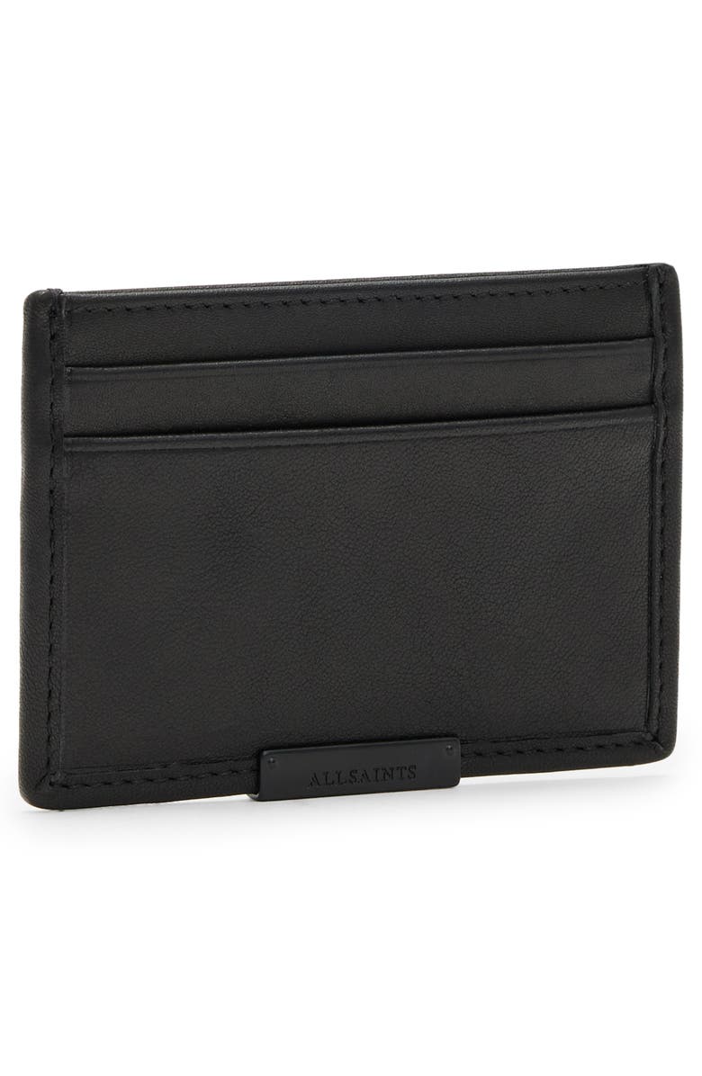 AllSaints Dove Leather Card Case, Alternate, color,
