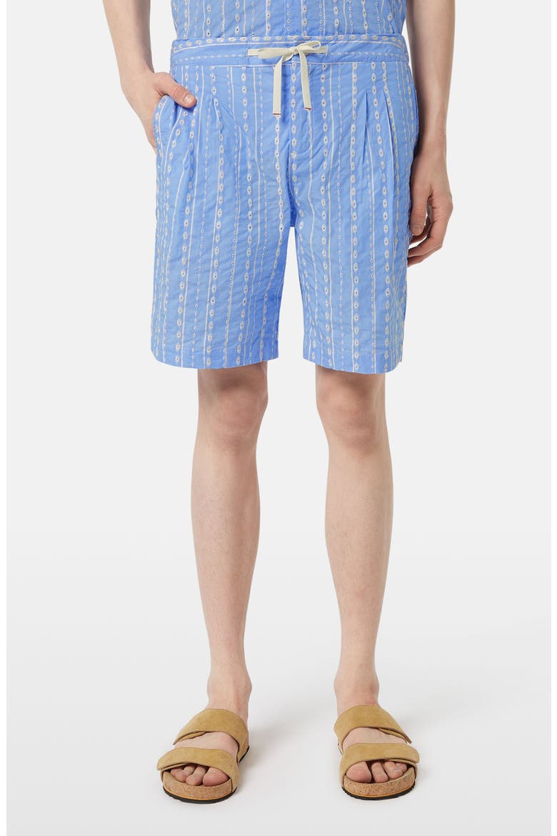 Embroidered Eyelet Cotton Bermuda Shorts, Main, color, SKY BLUE