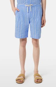 Scotch & Soda Embroidered Eyelet Cotton Bermuda Shorts