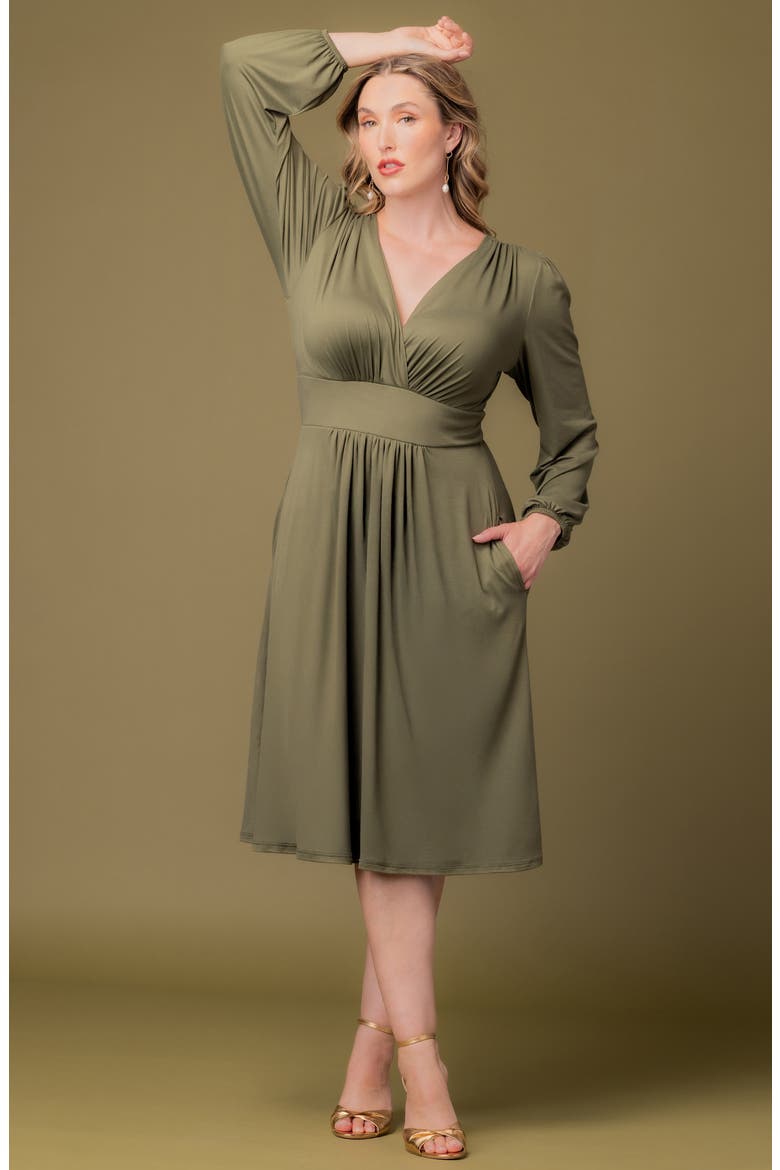 Diana Long Sleeve Dress, Alternate, color, OLIVE