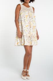 Liverpool Los Angeles Crochet Detail Floral Shift Dress