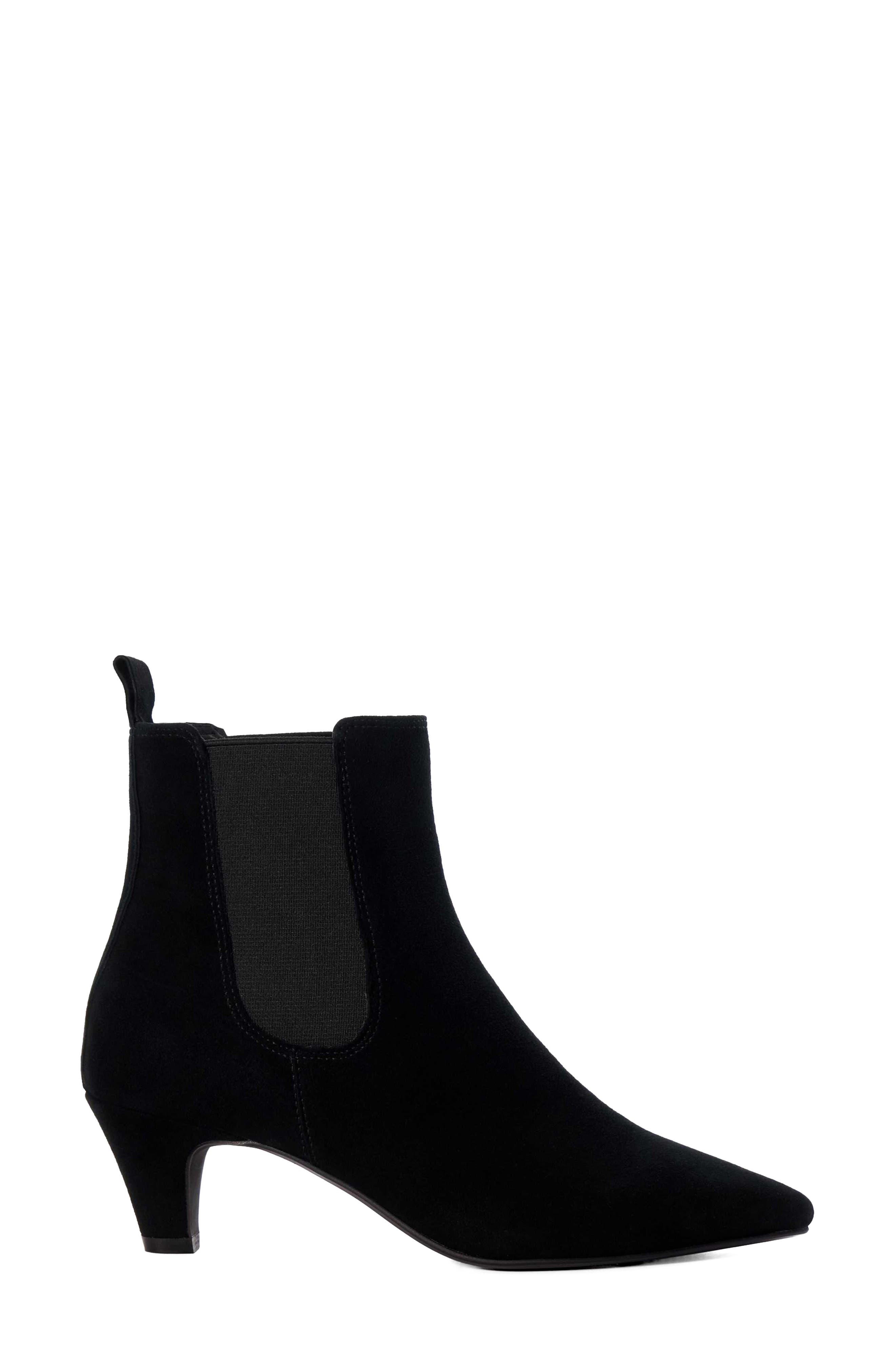 Obvious Pointed Toe Chelsea Boot, Alternate, color, BLACK