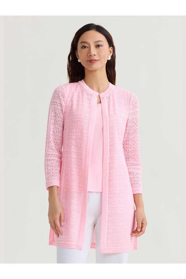 Heritage Tonal Burnout Knit Jacket, Alternate, color, Pink