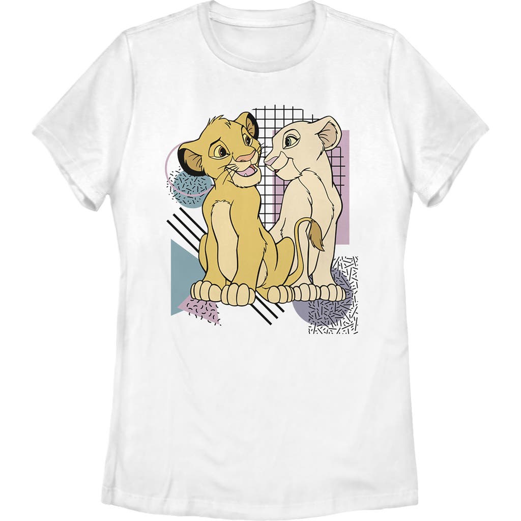 Lion King Bold Retro Cub Love Graphic T-shirt In White