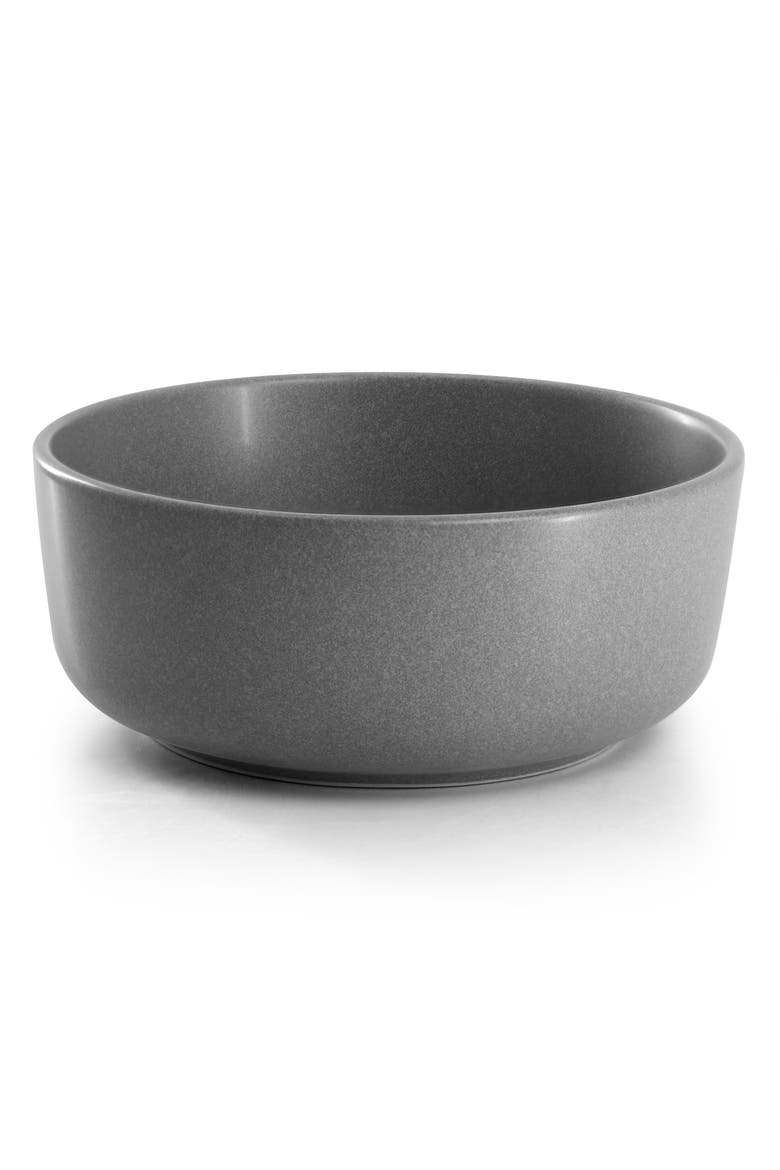 Bryant Park 12 Piece Reactive Stoneware Dinnerware Set, Alternate, color, Grey