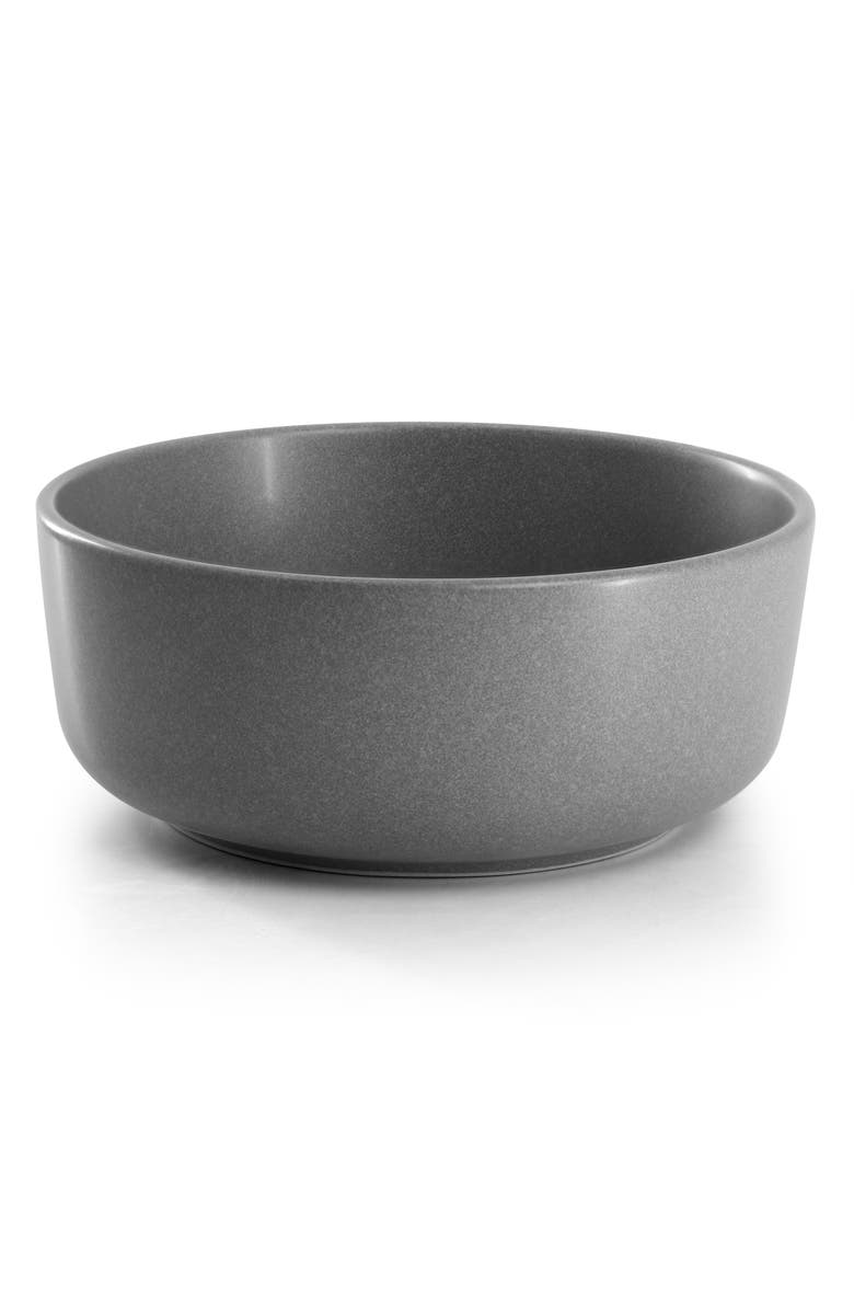 Soho Lounge Bryant Park 12 Piece Reactive Stoneware Dinnerware Set, Alternate, color, Grey